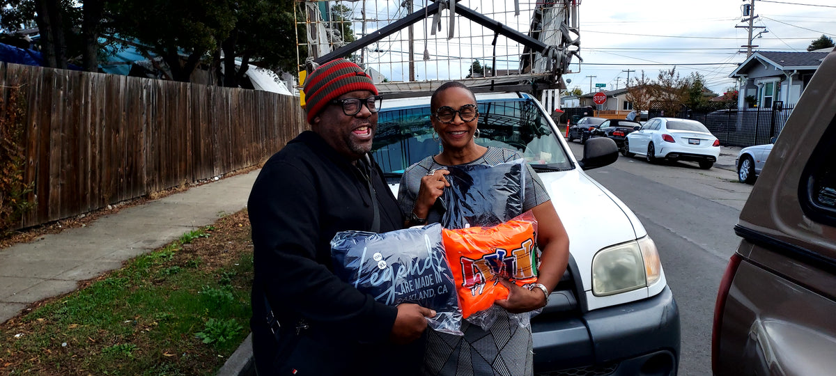 Customer wearing Banks Legendary Fashions