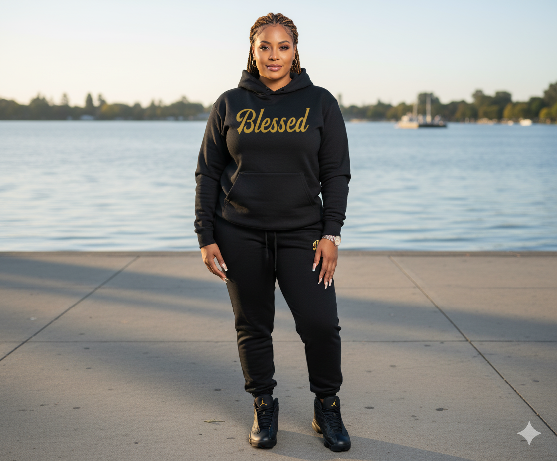 2 Pc 100%Cotton Hooded Sweat Suit, Quality Material