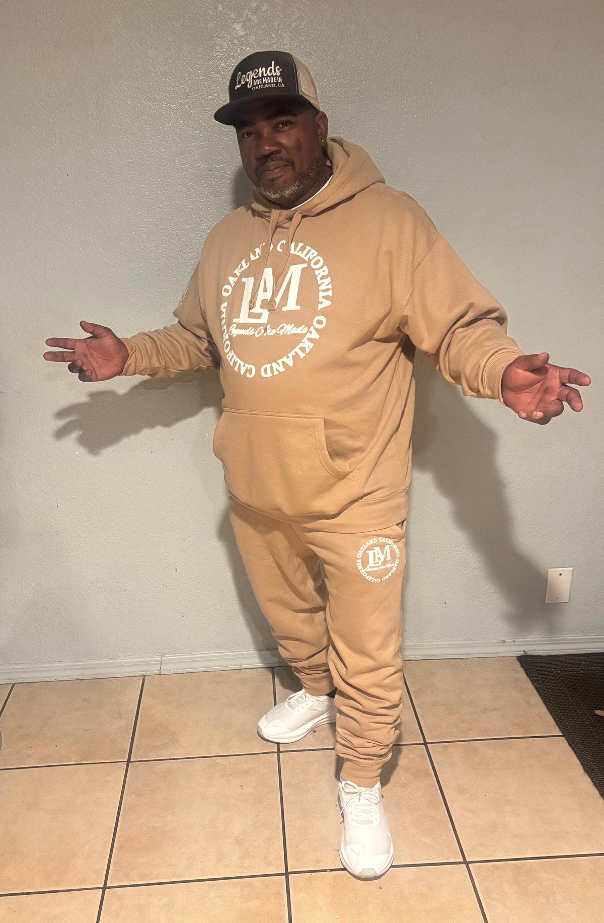 Customer wearing Banks Legendary Fashions